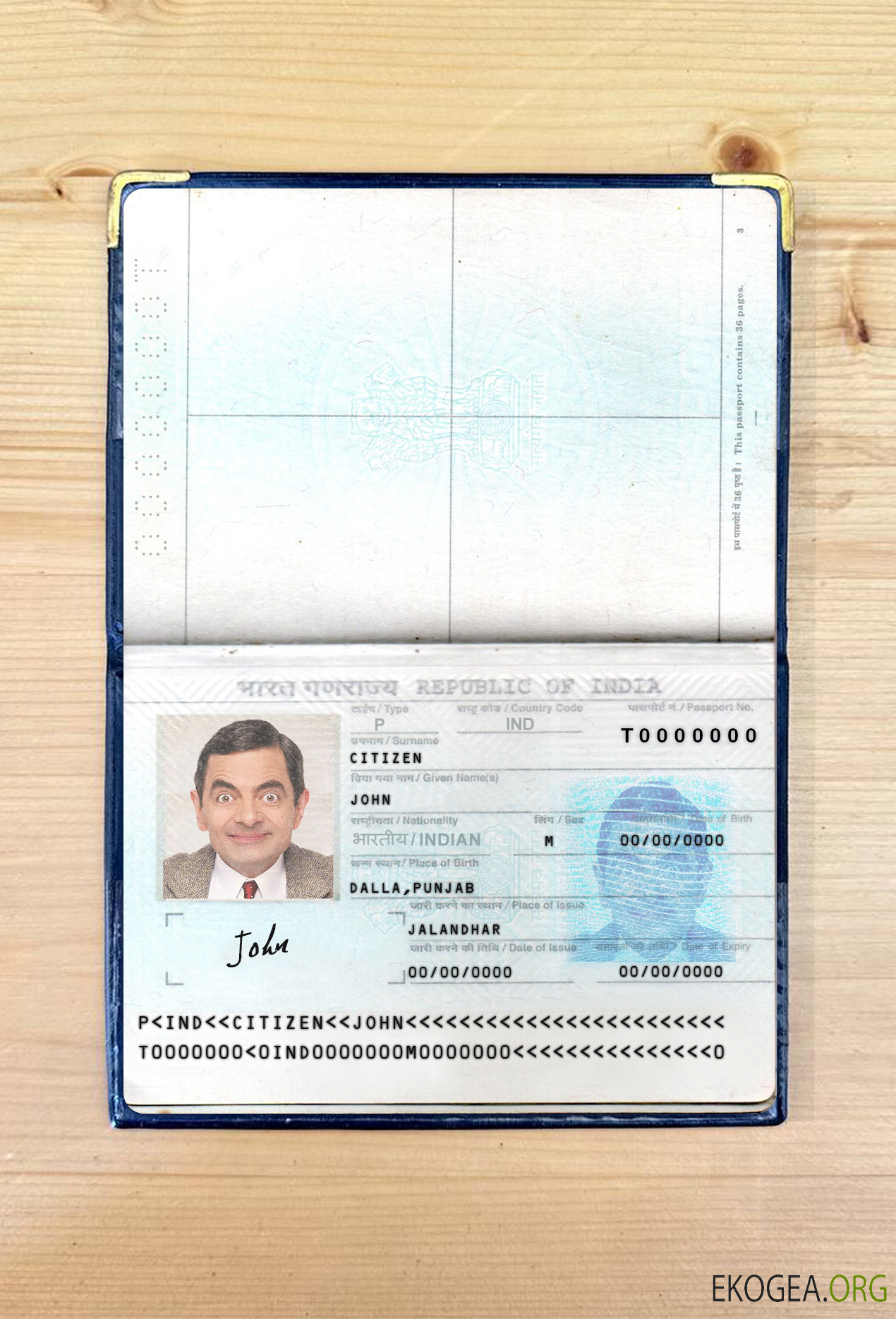 Passeport indien nouvelle version 2 pages photolook 1